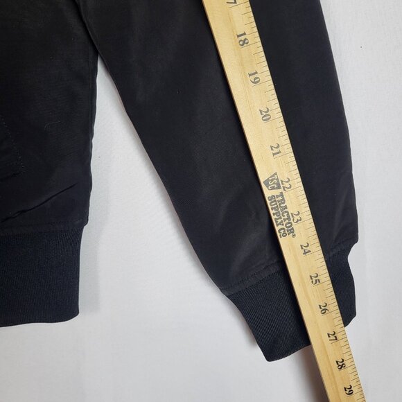 Barstool Bomber Jacket Men's Medium Black Lined Full Gold Zipper Motorcycle - Picture 7 of 10